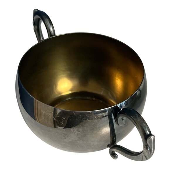 Vintage Silverplate Creamer & Sugar Bowl Set – Wm. A Rogers Sugar, Ornate Footed - Picture 5 of 9